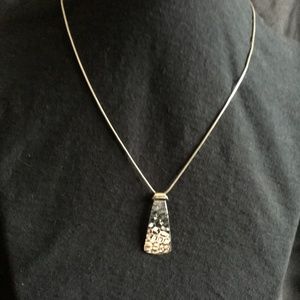 Silpada Tab Tie Hammered Pendant Necklace